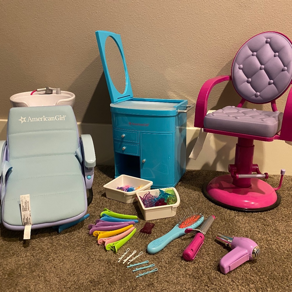 American girl doll hair salon set